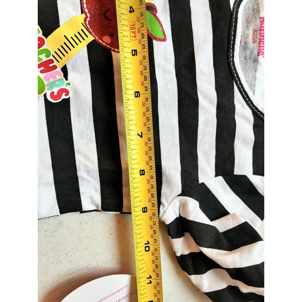 Nannette Kids 3T Teacher Dress Striped Apple Ruler School Red Skirt NWT - Picture 11 of 12